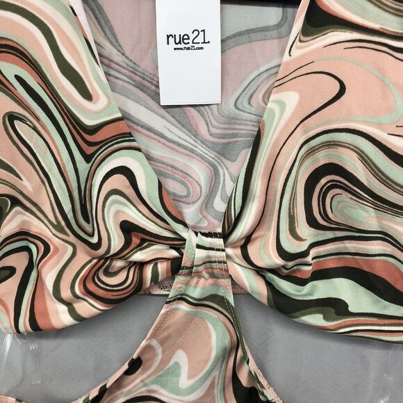 Rue21 Dress Young Adult Medium Short Sleeve Women Multicolor Swirl New Stained - Picture 2 of 14